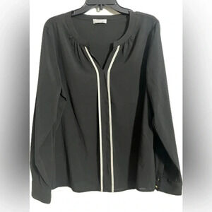 CALVIN KLEIN WOMEN'S BLACK LONG SLEEVE TOP SIZE UNKNOWN I ASSUME A LARGE OR XL